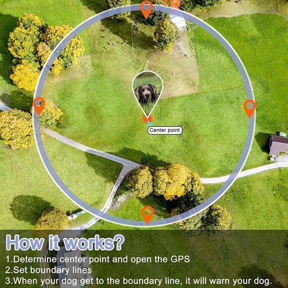 GPS Wireless Dog Fence,Dog Collar Electric Fence,Electric Wireless Pet Fence - Picture 6 of 8